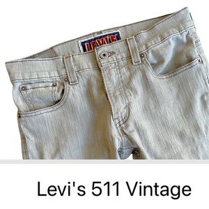 Vintage Levi's 511 Skinny Denim 30x32 Red Tab Faded Denim Grunge Style Jeans